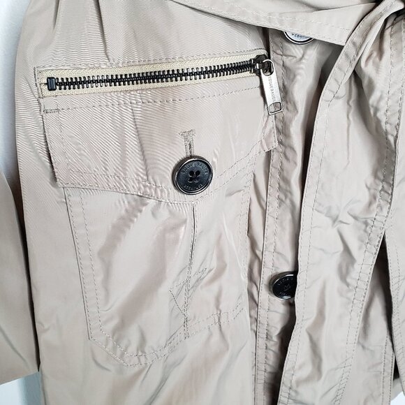 Eddie Bauer Lightweight Belted Peacoat Jacket XS Beige‎ Khaki Button - Picture 5 of 7